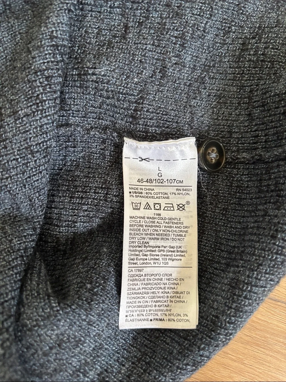 Banana Republic Heathered Dark Blue Henley Sweater